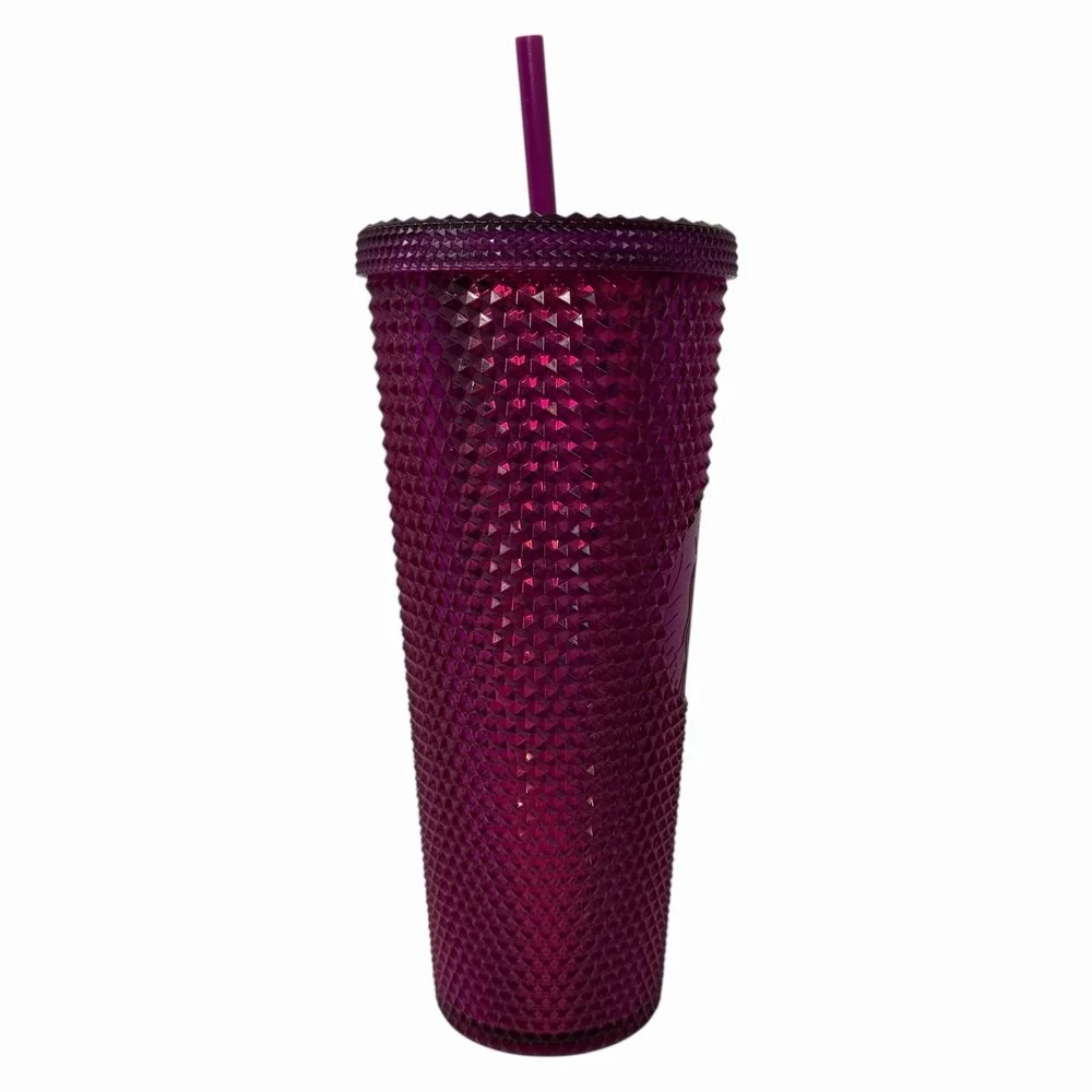 Starbucks Tumbler 24oz Purple Studded Reusable Venti Cold Cup With Straw‎